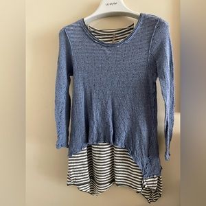 Pete stripe and sweater layer top
